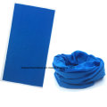 OEM produzieren feste Farbe blau gefärbten Polyester Microfaser Werbe-nahtlose Neck Tube Schal